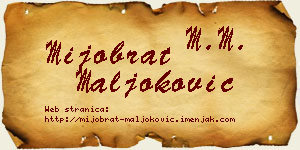 Mijobrat Maljoković vizit kartica